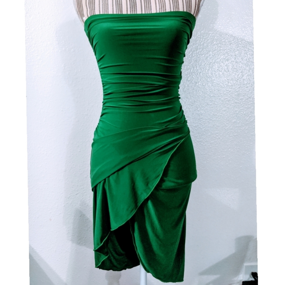 Green draping dress